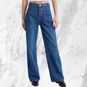 We the Free Palmer Wide Leg Baggy Jeans to Cuff or not to Cuff size 31